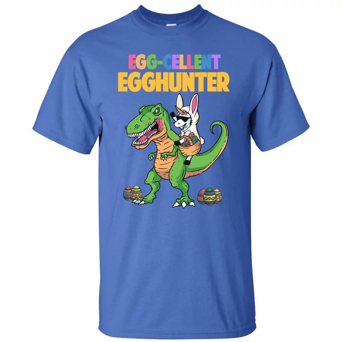 Egggiftcellent Egg Hunter T Rex Dinosaur Unicorn Easter Bunny Gift Tall T-Shirt