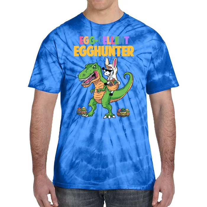 Egggiftcellent Egg Hunter T Rex Dinosaur Unicorn Easter Bunny Gift Tie-Dye T-Shirt