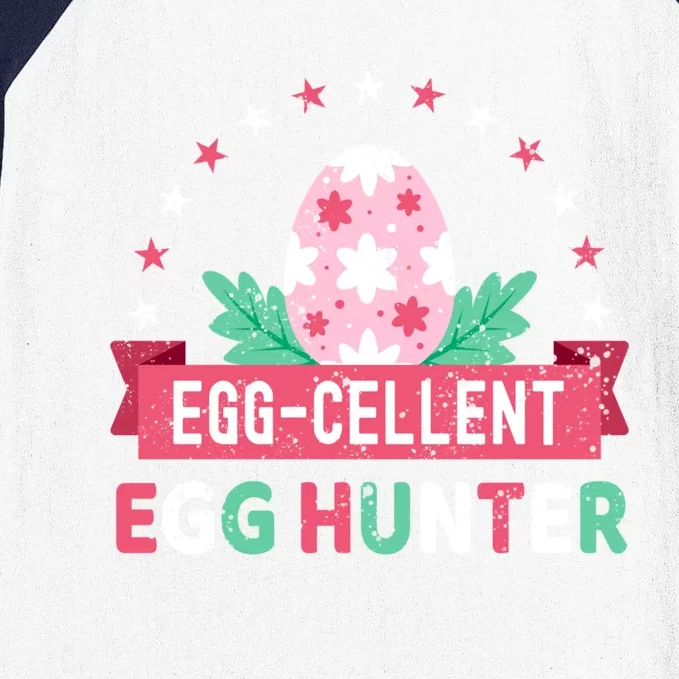 Egggiftcellent Egg Hunter Easter Bunny Ears Costume Gift Baseball Sleeve Shirt