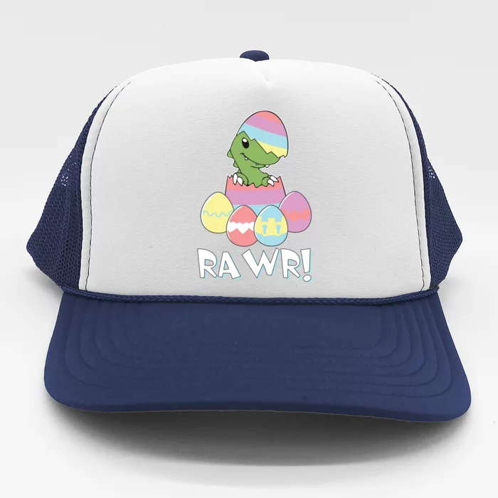 Easter Egg Hunter Dinosaur Dino Easter Tgiftrex Rabbit Bunny Gift Trucker Hat