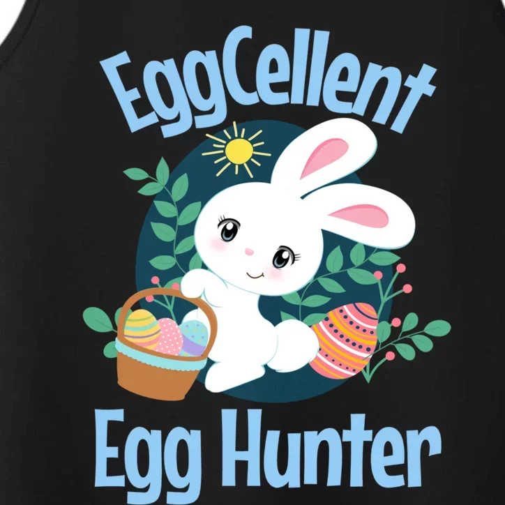 Eggcellent Egg Hunter Cute Easter Bunny Quote Saying Graphic Great Gift Performance Tank