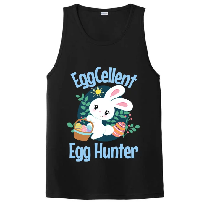 Eggcellent Egg Hunter Cute Easter Bunny Quote Saying Graphic Great Gift Performance Tank