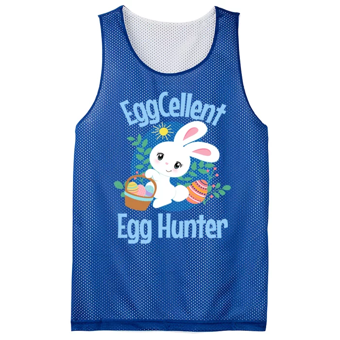 Eggcellent Egg Hunter Cute Easter Bunny Quote Saying Graphic Great Gift Mesh Reversible Basketball Jersey Tank