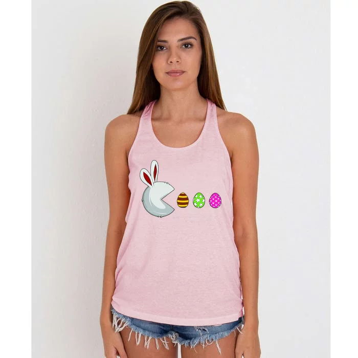 Easter Egg Hunting Video Game Gamer Bunny Lover Easter Gaming Women's Knotted Racerback Tank