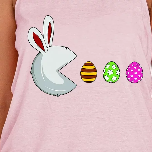 Easter Egg Hunting Video Game Gamer Bunny Lover Easter Gaming Women's Knotted Racerback Tank