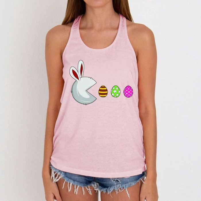 Easter Egg Hunting Video Game Gamer Bunny Lover Easter Gaming Women's Knotted Racerback Tank