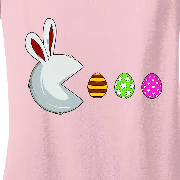 Easter Egg Hunting Video Game Gamer Bunny Lover Easter Gaming Women's V-Neck T-Shirt