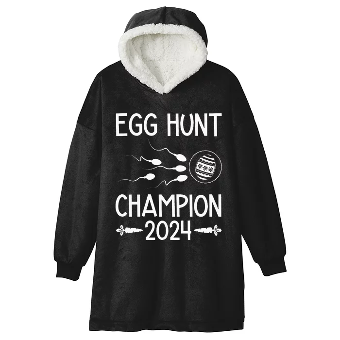 Easter Egg Hunt Champion Funny Dad Hooded Wearable Blanket