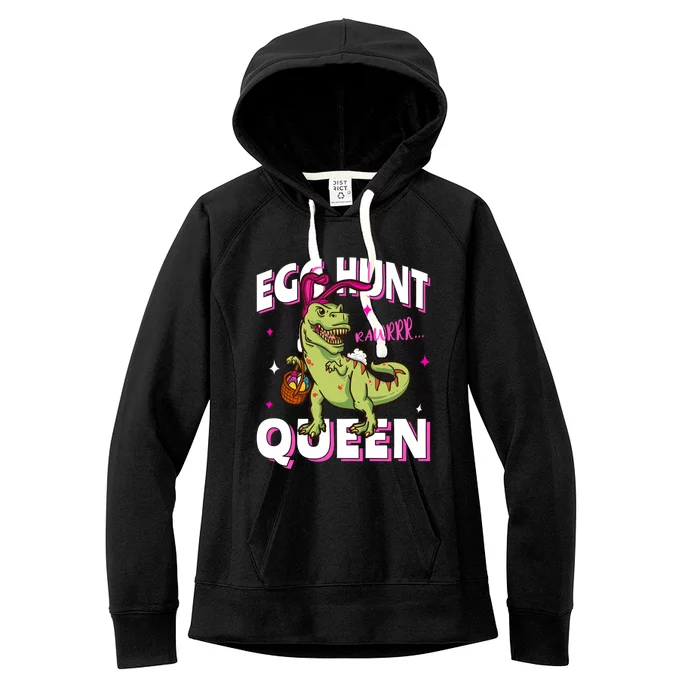 Easter Egg Hunt Queen Dinosaur Bunny With Ears Gift Women's Fleece Hoodie