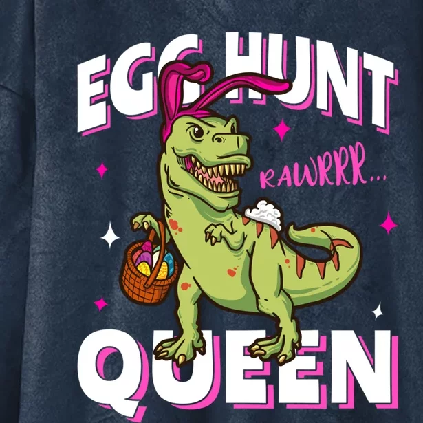 Easter Egg Hunt Queen Dinosaur Bunny With Ears Gift Hooded Wearable Blanket