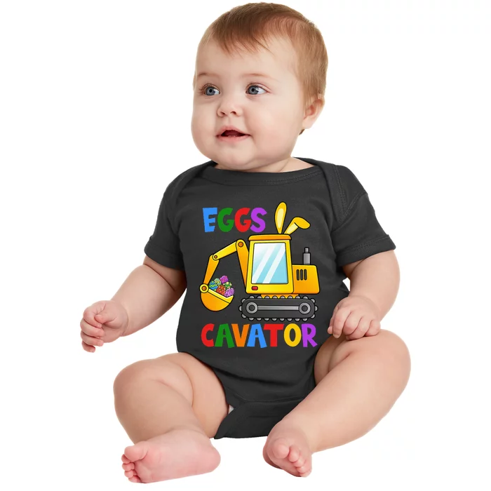 Eggscavator Egg Hunting Excavator Easter Baby Bodysuit