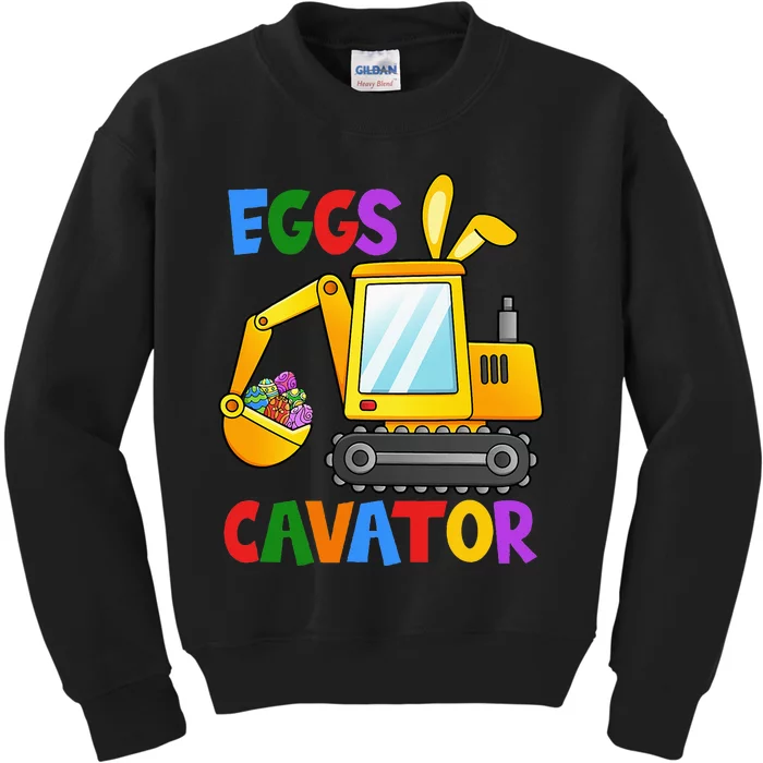 Eggscavator Egg Hunting Excavator Easter Kids Sweatshirt