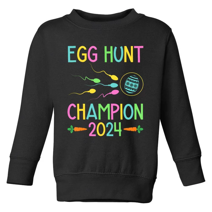 Easter Egg Hunt Champion Funny Dad Pregnancy Announcement Toddler Sweatshirt