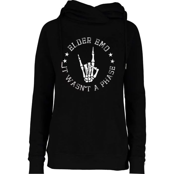 Elder Emo It Was Never A Phase For Old Fans Of Emo Music Womens Funnel Neck Pullover Hood