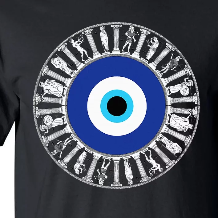 Evil Eye In Greek Key Circle Greek Key Around Greek Evil Eye Tall T-Shirt