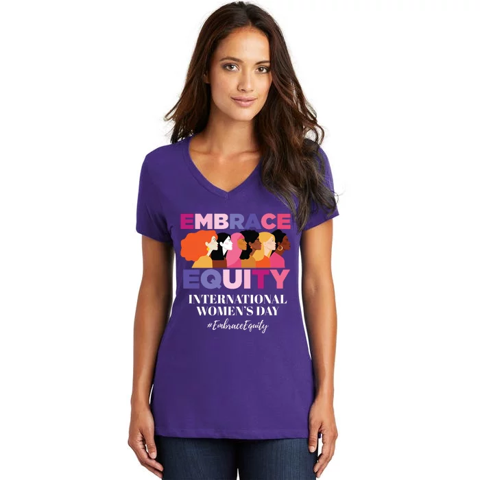 Embrace Equity International Women's Day Women's V-Neck T-Shirt