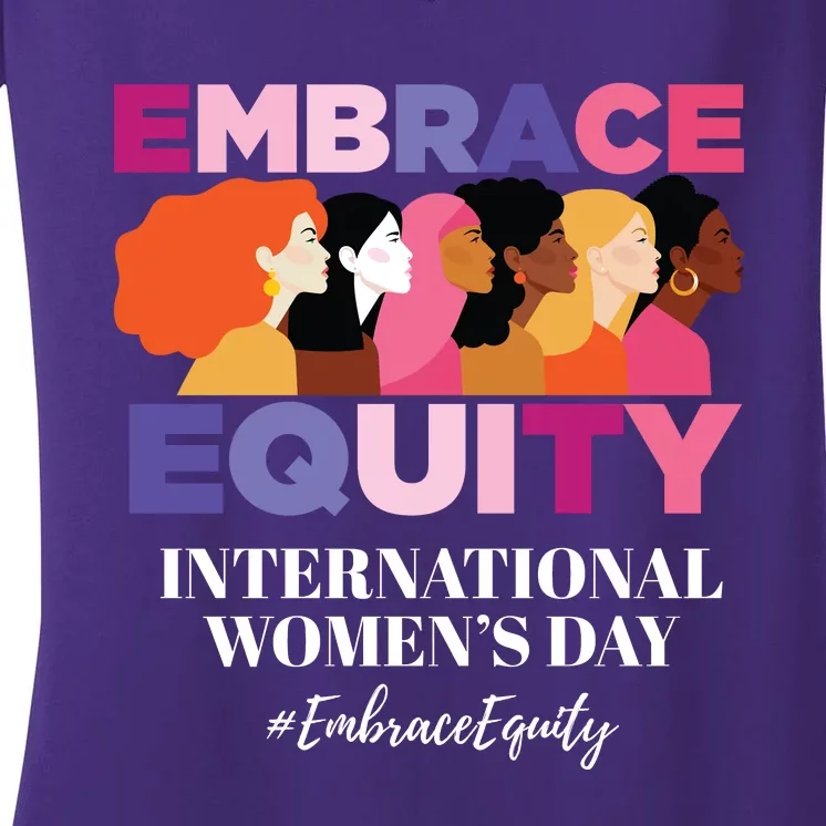 Embrace Equity International Women's Day Women's V-Neck T-Shirt