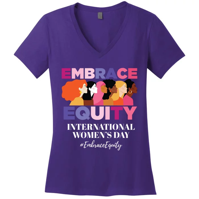 Embrace Equity International Women's Day Women's V-Neck T-Shirt