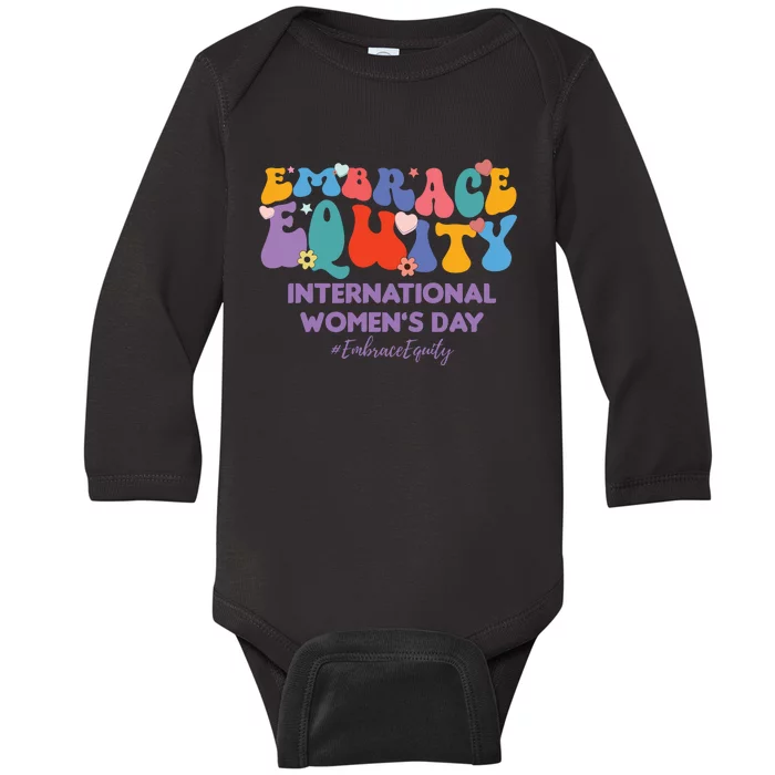 Embrace Equity International Women's Day Baby Long Sleeve Bodysuit