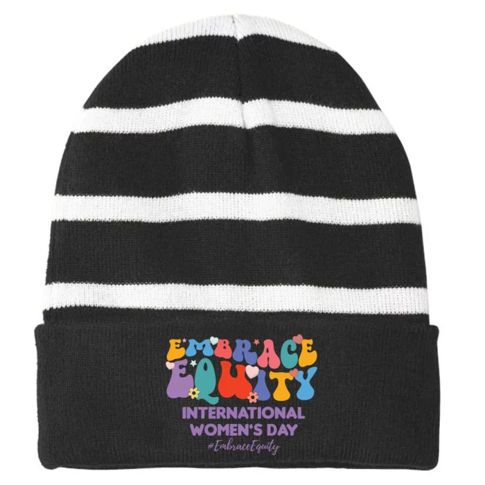 Embrace Equity International Women's Day Striped Beanie with Solid Band