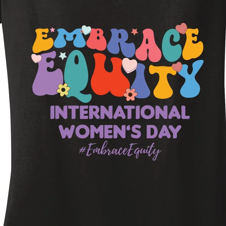 Embrace Equity International Women's Day Women's V-Neck T-Shirt