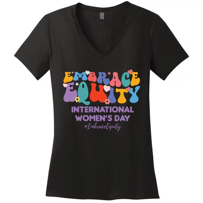 Embrace Equity International Women's Day Women's V-Neck T-Shirt