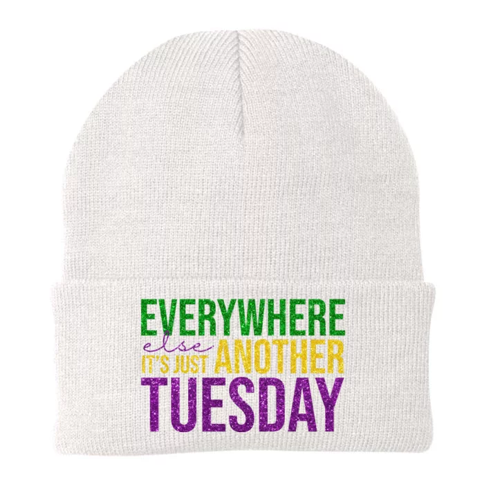 Everywhere Else Its Just Another Tuesday Mardi Gras Knit Cap Winter Beanie