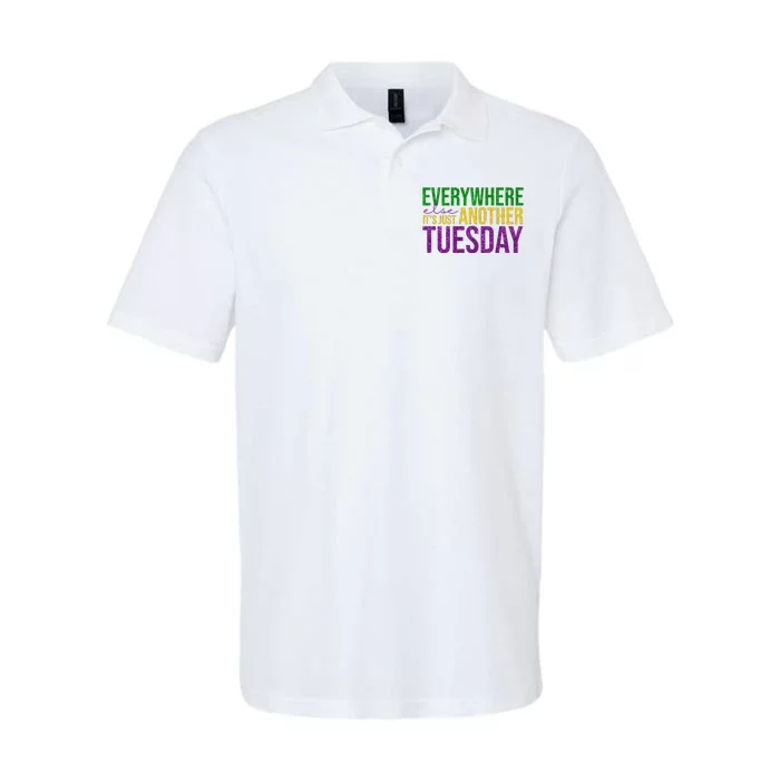 Everywhere Else Its Just Another Tuesday Mardi Gras Softstyle Adult Sport Polo