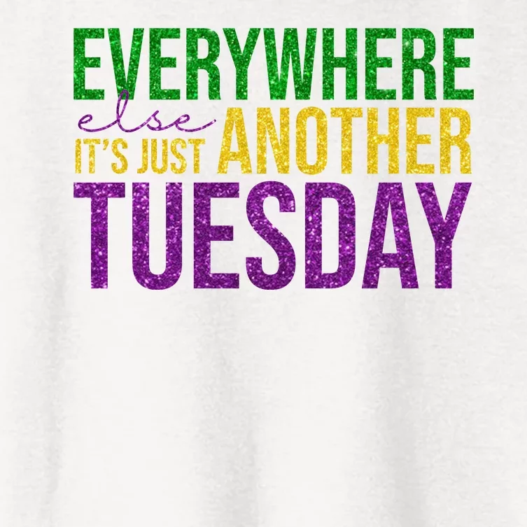 Everywhere Else Its Just Another Tuesday Mardi Gras Women's Crop Top Tee