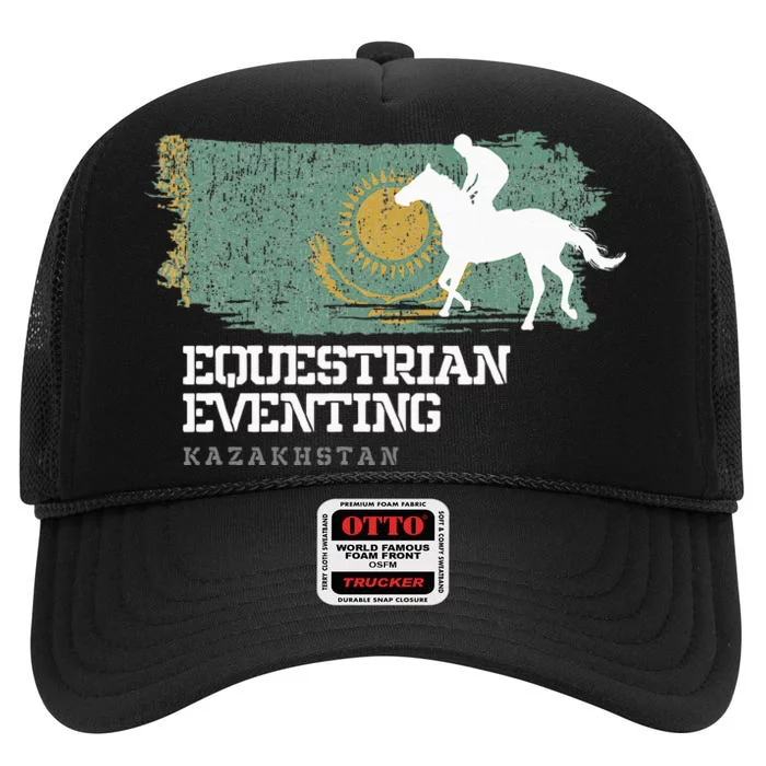 Equestrian Eventing Kazakhstan Rider Horse High Crown Mesh Trucker Hat