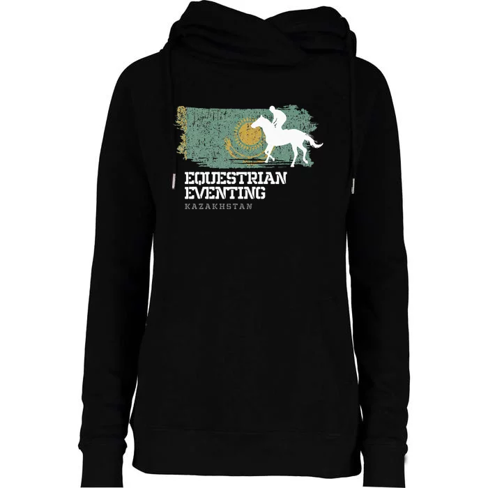 Equestrian Eventing Kazakhstan Rider Horse Womens Funnel Neck Pullover Hood