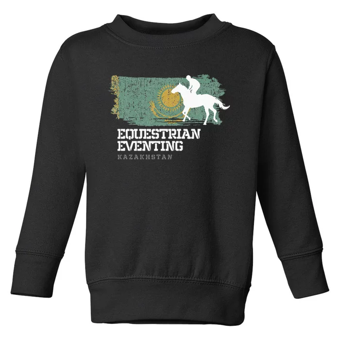 Equestrian Eventing Kazakhstan Rider Horse Toddler Sweatshirt