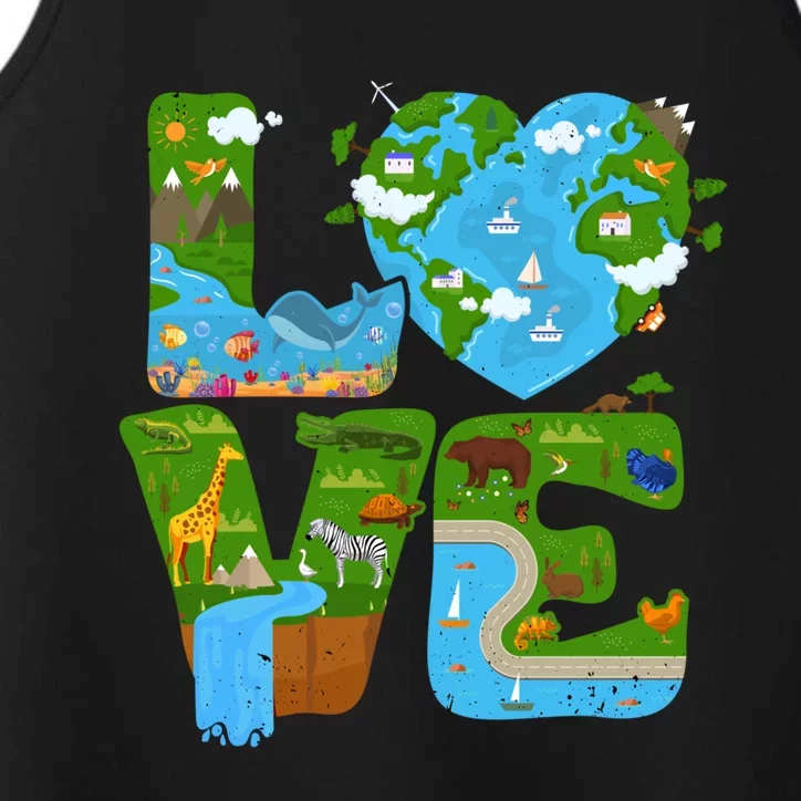 Ecology Earth Love Environtal Awareness Save The Planet Cute Gift Performance Tank