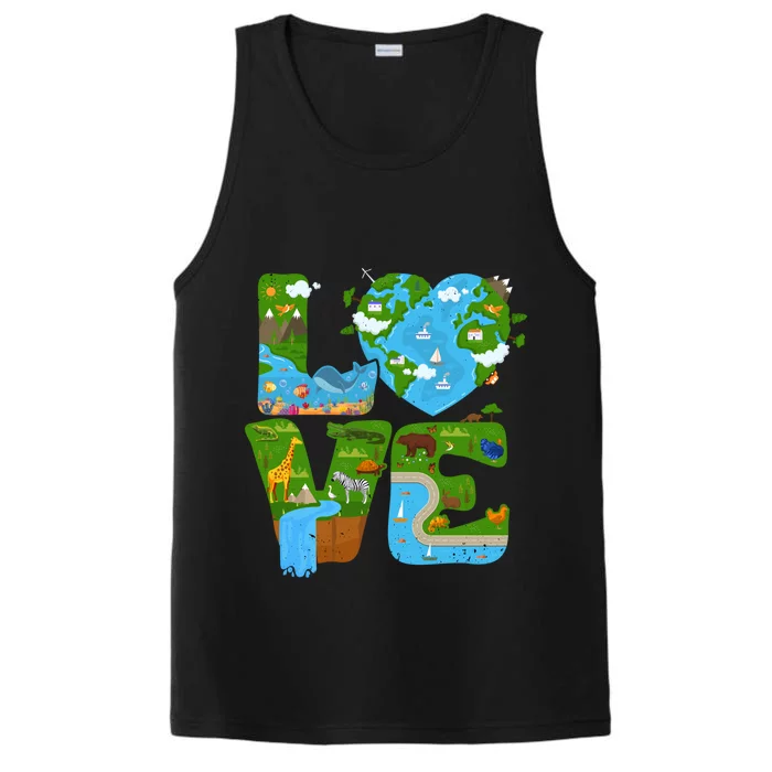 Ecology Earth Love Environtal Awareness Save The Planet Cute Gift Performance Tank