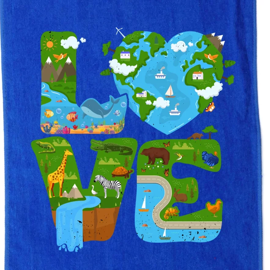 Ecology Earth Love Environtal Awareness Save The Planet Cute Gift Platinum Collection Golf Towel