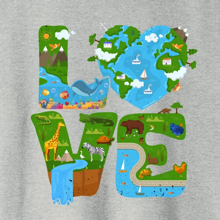 Ecology Earth Love Environtal Awareness Save The Planet Cute Gift Women's Crop Top Tee