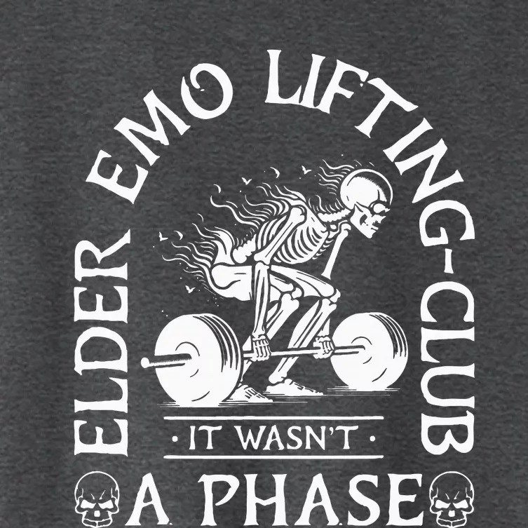 Elder Emo Lifting Club It WasnT A Phase Skeleton Women's Crop Top Tee