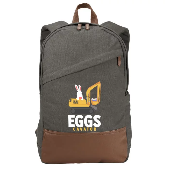 Eggscavator Excavator Lover Easter Sunday Holy Week Gift Cotton Canvas Backpack