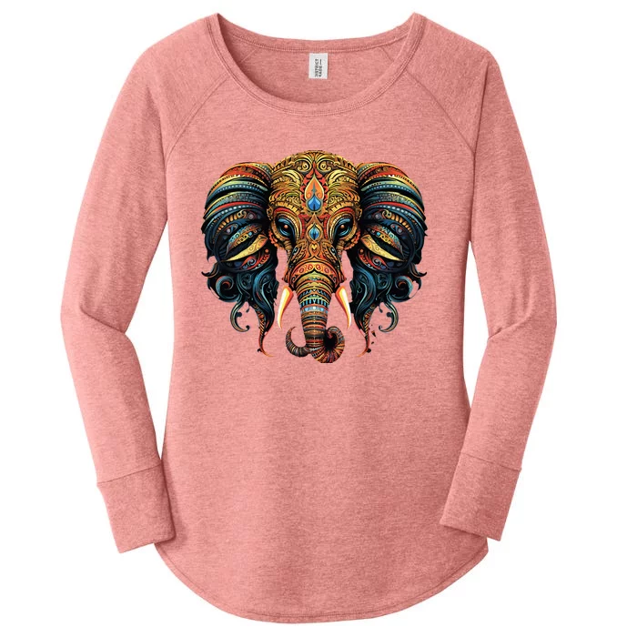 Elephant Women's Perfect Tri Tunic Long Sleeve Shirt