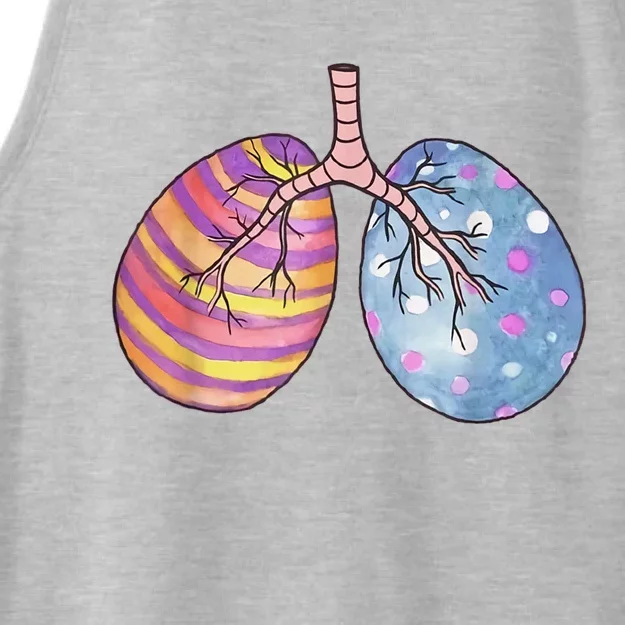 Easter Egg Lungs Nursing Peds Respiratory Therapist RT Er Ladies Tri-Blend Wicking Tank