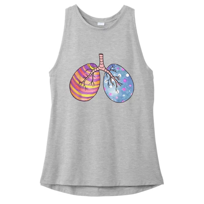 Easter Egg Lungs Nursing Peds Respiratory Therapist RT Er Ladies Tri-Blend Wicking Tank