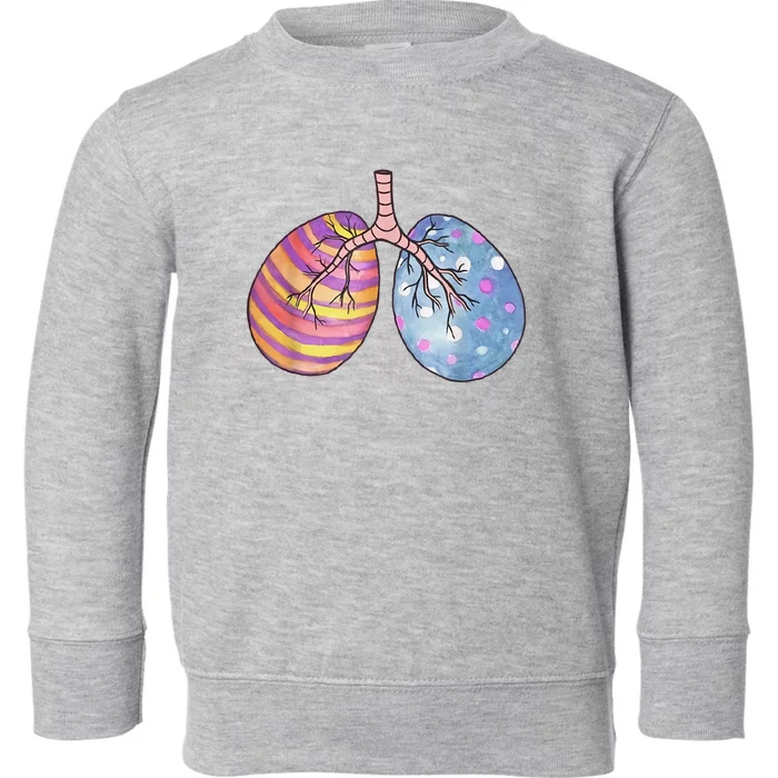 Easter Egg Lungs Nursing Peds Respiratory Therapist RT Er Toddler Sweatshirt