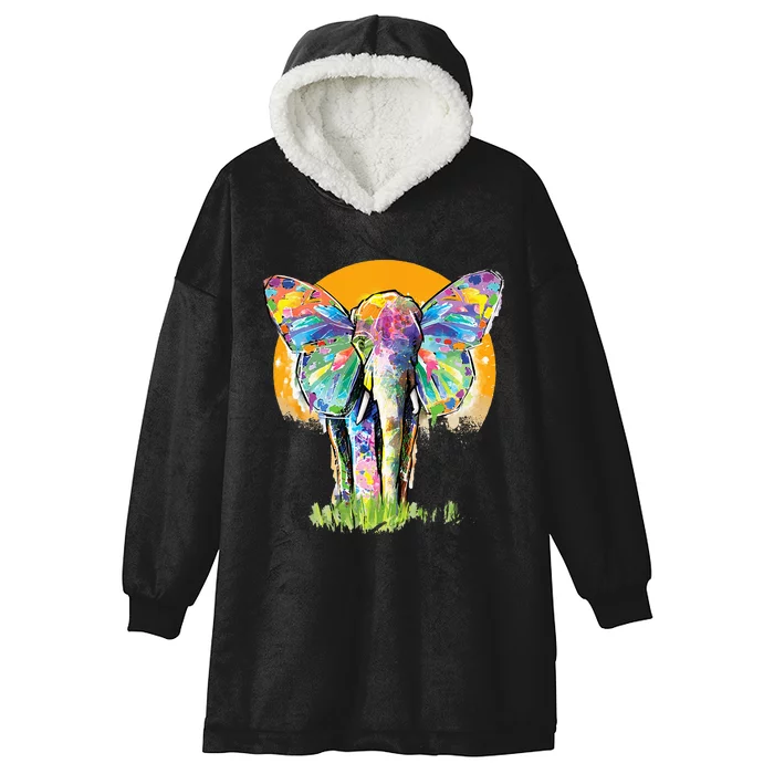 Elephant  Elephant Lover Elephant Hooded Wearable Blanket