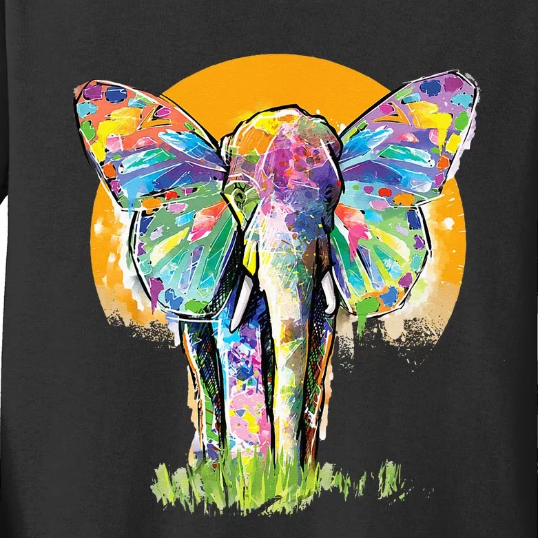 Elephant  Elephant Lover Elephant Kids Long Sleeve Shirt