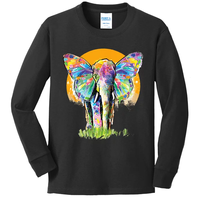 Elephant  Elephant Lover Elephant Kids Long Sleeve Shirt