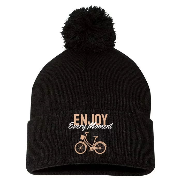 Enjoy Every Moment Pom Pom 12in Knit Beanie