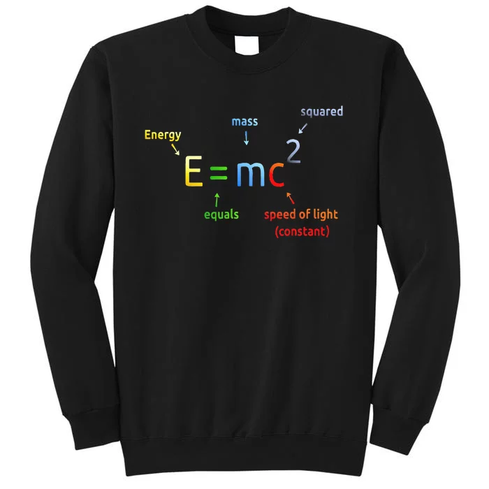 E Equals M C Squared E=Mc2 Science Equation Tall Sweatshirt