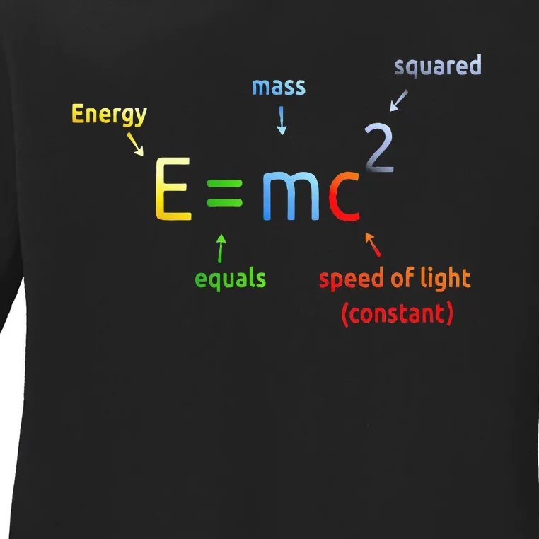 E Equals M C Squared E=Mc2 Science Equation Ladies Long Sleeve Shirt