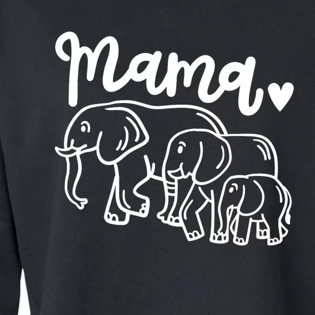 Elephant Elephants Mama Cropped Pullover Crew