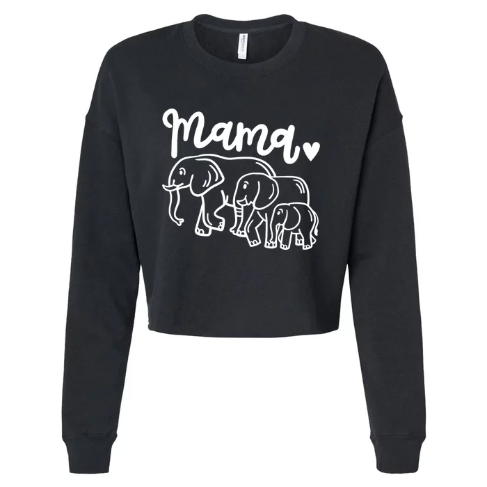 Elephant Elephants Mama Cropped Pullover Crew